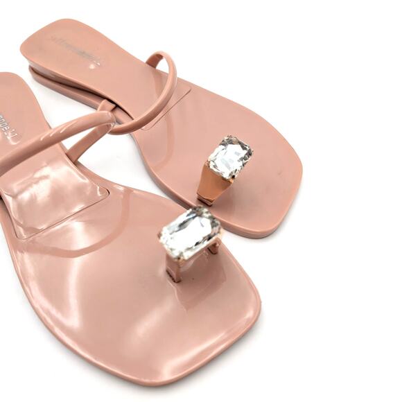 Jeffrey Campbell Balia Jelly Toe Ring Jewel Wedge Sandal Nude Size US7 EU38 - Picture 8 of 11